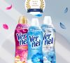 Drei Weichspülerflaschen der Henkel-Marke Vernel. Darüber steht das Logo des AWA-Sleeve-Lable-Awards.