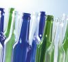 Glasflaschen transparent blau grün
